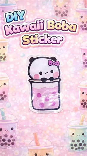 DIY Panda Boba sticker 🐼🧋✨ | Peel and Stick Magic #shorts
