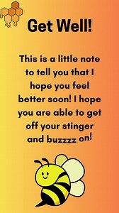 Animated Get Well E-card Bee Themed - Etsy