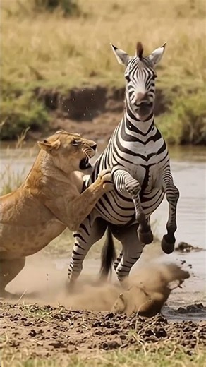 🦁 ¡LEÓN VS CEBRA! 😱 El Ataque Más Peligroso de la Sabana 🦓🔥