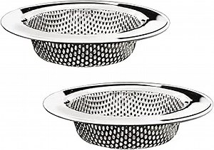 2PCS Kitchen Sink Strainers, Sink Drain Basket Strainer, 4.5 Inch Stainless Steel Food Scraps Catcher, Must Have Kitchen Sink Accessories
