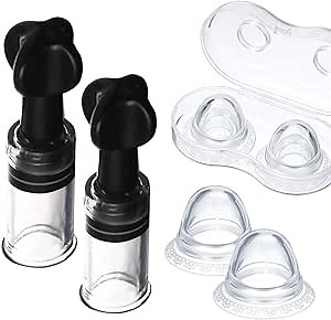 4 Pcs Nipple Corrector for Flat or Inverted Nipples – Reusable Silicone Suction Cups for Breastfeeding Support