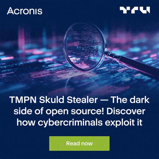 Hackers love open source—for all the wrong reasons. Learn how TMPN Skuld Stealer is being weaponized! 🔥 | Acronis