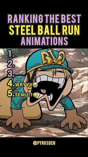 Ranking The BEST Steel Ball Run Animations 🔥 | SBR Hits Different 🐎 #shorts #jojo #anime
