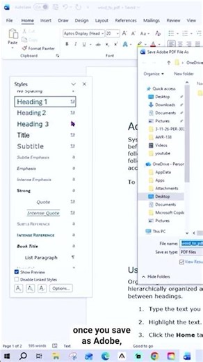 Convert Word to Accessible PDF right way #section508 #adacompliance #pdfaccessibility #a11y #ada
