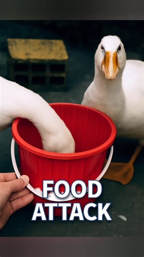 Attack🤯 of the Hungry Geese: Food Frenzy! #funnyanimals #shorts