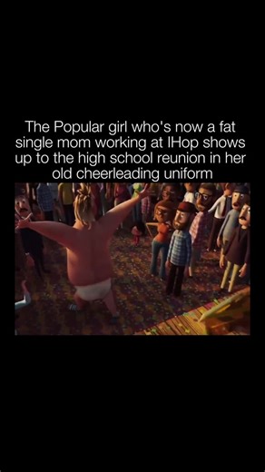 HARI PRASAD on Instagram: "The popular girl at the reunion still doing the same routine Some people peak early and decide to preserve that exact moment forever, even if life has clearly moved on. The confidence never left, the self-awareness definitely did, and the plan is still to walk in like nothing changed and let nostalgia do all the heavy lifting. The video is from Cloudy with a Chance of Meatballs, where Baby Brent McHale takes the stage at a town celebration, rips off his tracksuit, and 