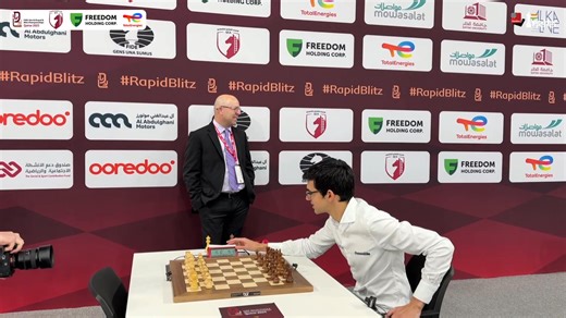 "You're getting too close" - Anish Giri to the ChessBase India videographers! Check out Anish's banter before the round with us, IA Chris Bird and Maxime Vachier-Lagrave. Video: Aditya Sur Roy #chess #chessbaseindia #anishgiri | ChessBase India