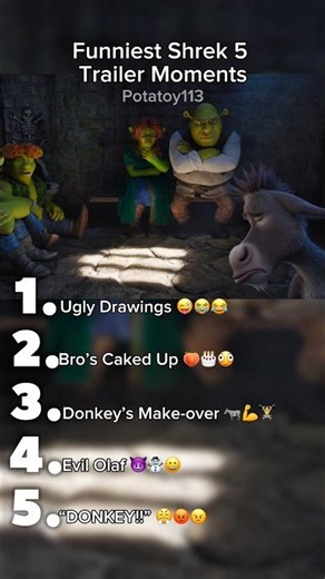 Funniesr Shrek 5 Trailer Moments 🟢👹🫏🤣(no.2 Gingy's Caked Up!! 🍑😭)