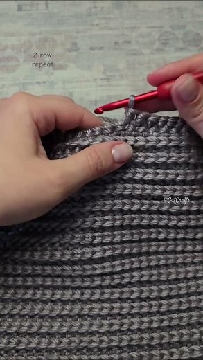 2 Row Repeat Rib Crochet Pattern | HDC Slip Stitch / SC Stitch #crochettutorial #easycrochet #diy