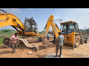 JCB 3DX Helping to JCB 205 Excavator Track Wheel Insert and Chain installation | JCB Excavator