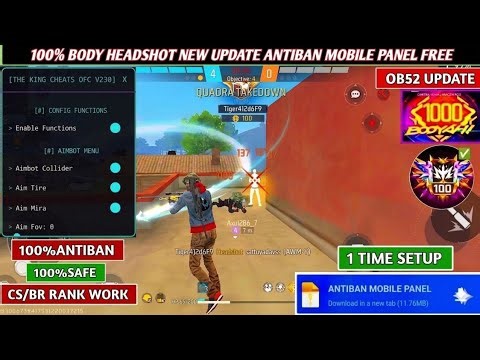 😱 Free Fire OB52 Antiban Headshot Panel 🔥 | Mod Menu + Injector OB52 100% Safe ✅ | #freefire #ob52