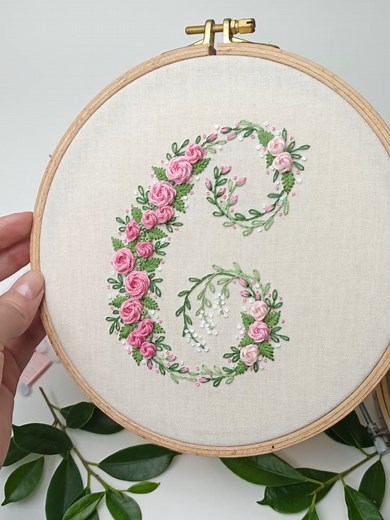 Embroidering a Beautiful Two-Tone Pink Rose