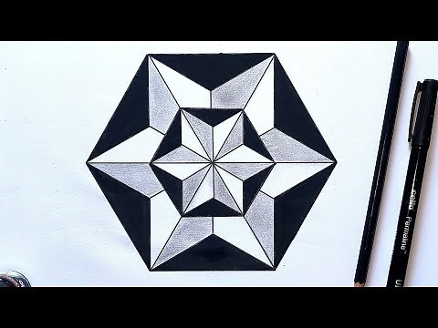 Simple Geometry Pattern Drawing in Hexagon || Easy Hexagon Geometric Pattern Art || @learnart