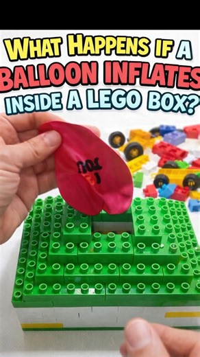 What Happens If a Balloon Inflates Inside a LEGO Box? 😱
