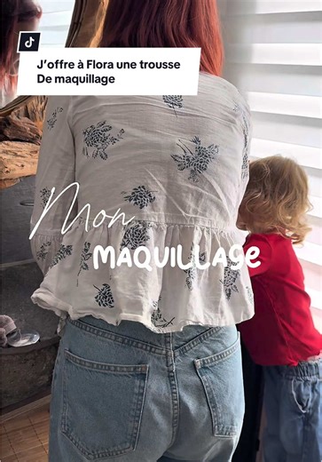 Tellement bien imité que monsieur a eu peur quand Flora a sorti sa trousse pour le maquiller 😂 Pour en voir plus sur 1g: manon.blf 🤍✨ #maman #momlife #bebe #fille #makeup #maquillage #surprise #reaction #fyp