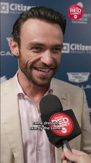 Thomas Doherty and Paul Anthony Kelly accidentally twin on the carpet