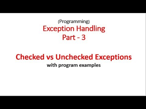 Exception Handling Part 3 - Checked vs Unchecked Exceptions - Hindi