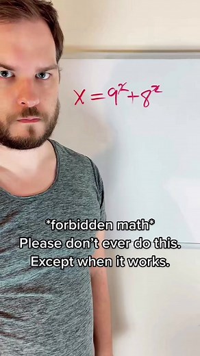 This is your last warning. One wrong move and this difference of squares will be the end of us all. (Seriously though it works as long as they differ by exactly 1) #math #mattmath #maths #forbiddenmath #mathtok #mathematics #mathhack #hacks #Inverted