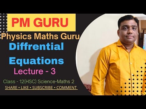 Differential Equations - Class 12th(HSC) Maths-2-Chapter-6-Maharashtra Board-Solve the Differential