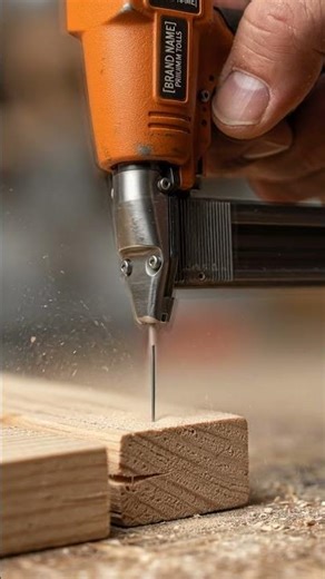 “Extreme Nail Gun Shot Into Wood – Satisfying Close-Up!”