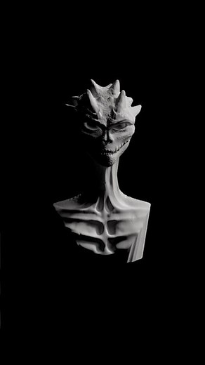 Alien Head 3D Sculpture | Digital Art