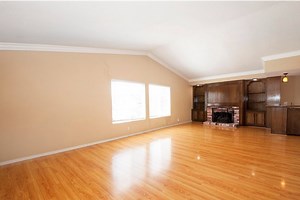 Hanging indoor swing chair from vaulted ceiling