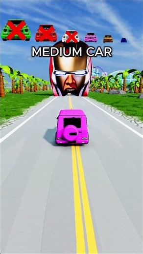 Big and Small Car vs Iron man - BeamNG Drive