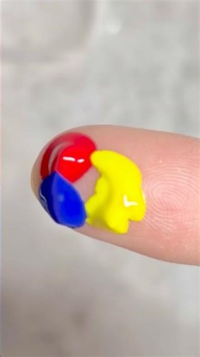 RED&BLUE&YELLOW color mix✨#satisfying #art #notalking #artshorts #fingerpainting #asmr #colormixing