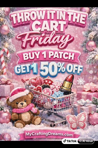 🚨 LAST CALL, BESTIE! 🚨 Throw It In The Cart Friday is wrapping UP! 🛒 Buy 1 Patch, Get 1 50% OFF No code. No excuses. Just add it and go. If it’s been sitting in your cart “thinking about it”… this is your sign. Once the clock runs out, so does the deal. PERIOD. ✨ Perfect for jackets, hats, bags, cups & all your crafty dreams 🎀 Limited quantities — when they’re gone, they’re GONE 👉🏽 Shop now: MyCraftingDreams.com Don’t say I didn’t warn you 😏💅🏽