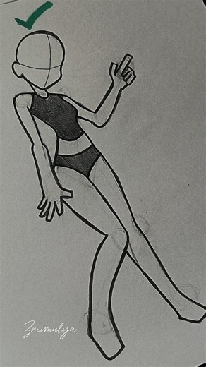 How to draw Female body pose tutorial #drawing #stickman #art #tutorial #howtodraw