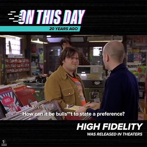 "How is it bull***t to state a preference?" 20 years ago today, Jack Black officially became *a thing* in High Fidelity. | MOVIECLIPS