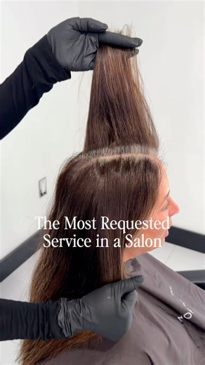 The most requested service in a hair salon! #greyhair #greycoverage #moroccanoil