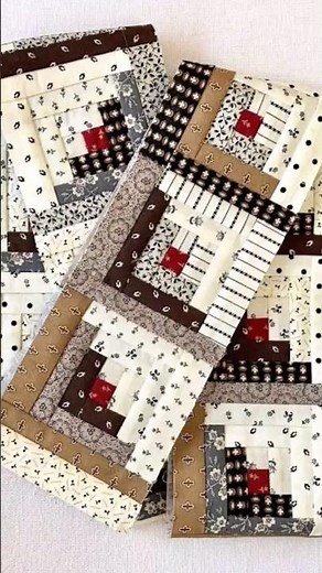BEAUTIFUL LOG CABIN TABLE RUNNER QUILT IDEAS!! #ideas #trendingshorts