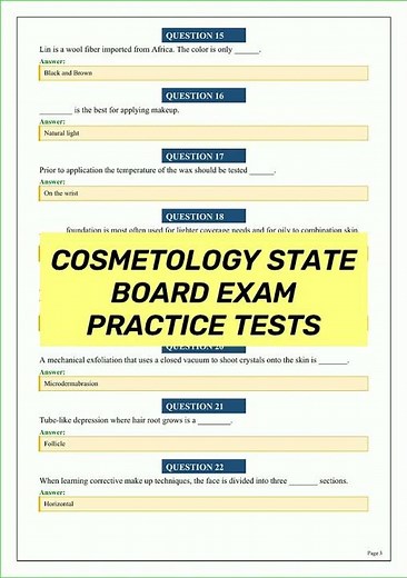 Cosmetology State Board Exam Practice Test 2026 | Latest Questions and Answers Full Exam Review