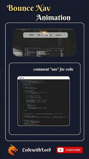 CSS Bounce Nav Animation 🔥 Smooth Navbar Hover Effect | HTML CSS JavaScript