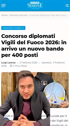 🎯IN ARRIVO: concorso vigili del Fuoco 2026! 👩‍🚒Se il tuo sogno è indossare la divisa e servire il paese, questo è il momento di alzare l’asticella. È in arrivo il nuovo bando per 400 posti rivolto anche ai diplomati! 📲Non aspettare la pubblicazione del bando per iniziare a studiare e ad allenarti: la preparazione fisica e teorica fa la differenza! #concorsipubblici #lavoro #vigilidelfuoco | Simone Concorsi