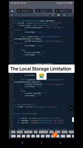 The Local Storage Limitation 😭 #local #localstorage #javascript #backend #database