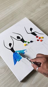 1.3M views · 12K reactions | Easy art in seconds ✨⚡ Easy dancing figures  . . . . . . #acrylicpainting #easyart #dailyart #diy #viralreelsfacebook | Suraj fine arts | Facebook