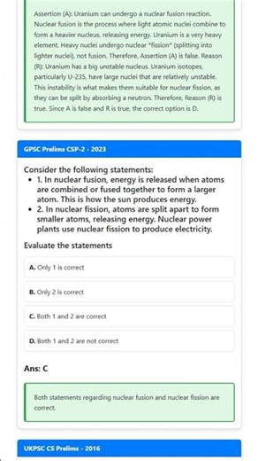 Nuclear fusion: stellar energy processes, controlled thermonuclear fusion.