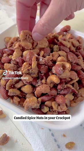 Crockpot Candied Spiced Nuts Recipe for the Holidays
