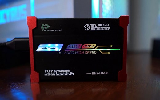 4K超高清视频采集卡，TYPE-C和HDMI输入可以任意切换，无论是手机，笔记本，还是游戏主机都可以通用