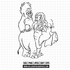 3270 - Tarzan, Tantor and Terk SVG, PNG, EPS -disneyy Tarzan Characters Sketc Clipart Vector. Tarzan Line Art Svg. Jungle Friends/adventures - Etsy