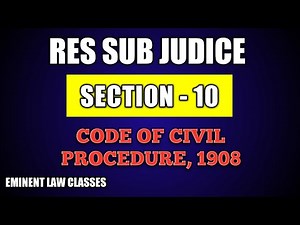 Res Sub Judice | Section 10 | stay of suit | CPC