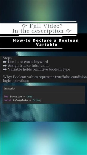 🧬 JavaScript 🧬 How to Declare a Boolean Variable 🧬 #shorts #KGRDevShorts #HowToJavascript
