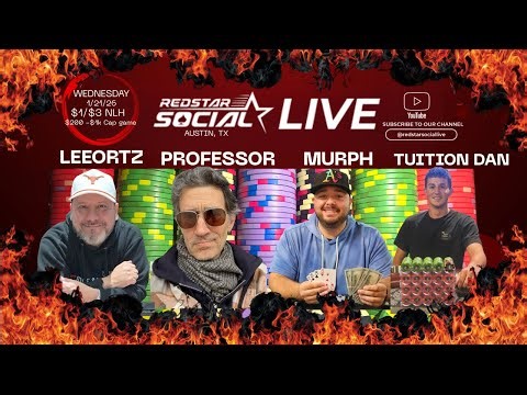 TEXAS HOLDEM POKER LIVE!! $1/$3 Cash Game | Red Star Social Live