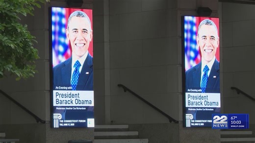 Former President Obama speaks at sold-out event in Hartford