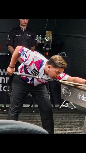 Phenomenal US debut for 19 years old Bernie "Li'l Prince" Regalario of Marboys Pro Team from the Philippines. Impressive showing in Day 1 as he bounced back strong, after losing to former World Champion Albin Ouschan in the first match of the tournament, by beating World No. 1 Francisco Sanchez Ruiz of Spain and former US Open and World Champion Joshua Filler of Germany successively. As Karl Boyes said in commentary, "Remember the name Bernie Regalario!". So happy for you champ! #MarboysBilliard