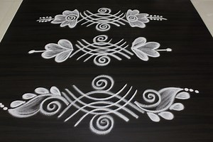 Rangoli Side & Border designs in step by step - kolam #rangoli #kolam #muggulu #sidedesigns #borderdesigns #rangolidesigns #rangolisidedesigns #artwork #reels #rangolisimple #artwork #easyrangoli | Easy rangoli designs