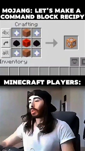 Mojang: Let's Make A Command Block Recipy 🤣🤯#minecraft #gaming #like #subscribe #popular #trending