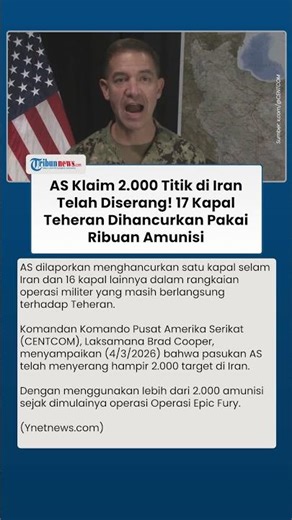 Pasukan AS Hancurkan Kapal Selam Iran dan Ribuan Target Militer Lain, Operasi Epic Fury Berlanjut